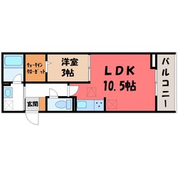 宇都宮駅 徒歩8分 1階の物件間取画像